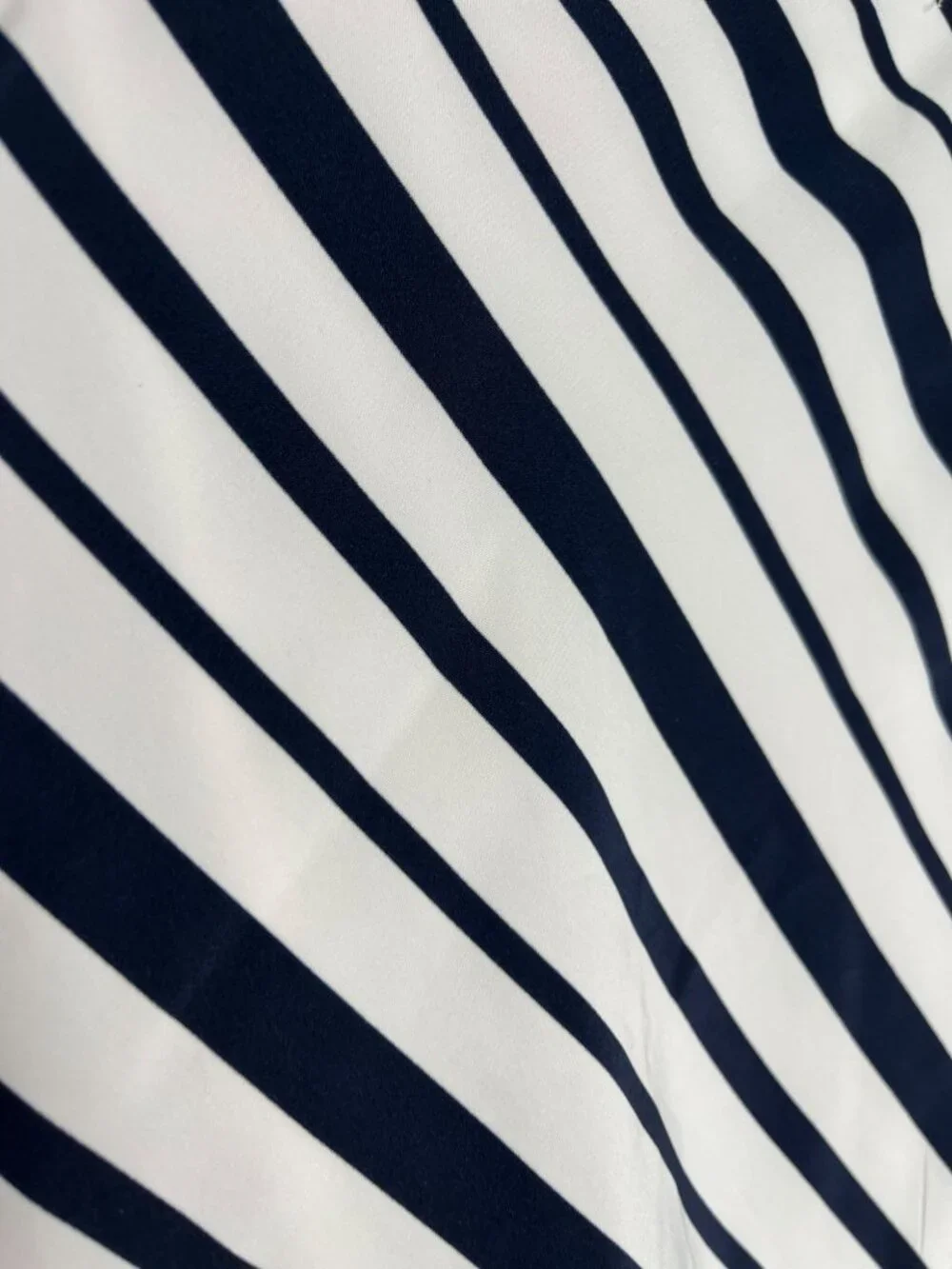 Lane Bryant Plus 22 Chevron Stripe Flare Skirt Navy White Side Zip - Picture 6 of 10